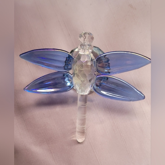 Oleg Cassini Blue Vintage Crystal Dragonfly, 4"x3.5"x1.5" - Picture 6 of 15